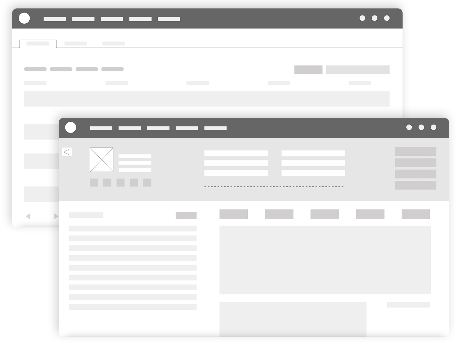 Wireframes for track where the driver table is on one page and the driver profile on another