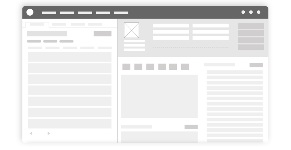 Wireframe for track workflow page where the driver table and driver profile were combined