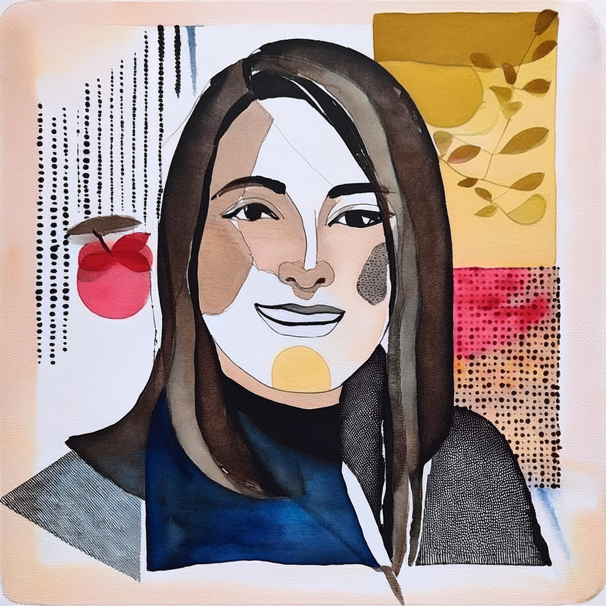 Abstract modern watercolor depiction of Allison Nance